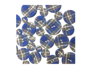 神戸タータン　播州織くるみボタン（二つ穴タイプ）