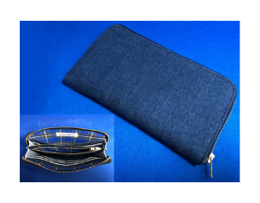 神戸タータン　岡山デニムコラボ長財布