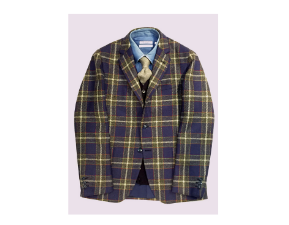 神戸タータン　スコットランド製チェビオットツイードジャケット