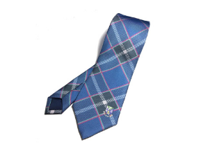 神戸タータン　神戸港紋章入りシルクプリントネクタイ